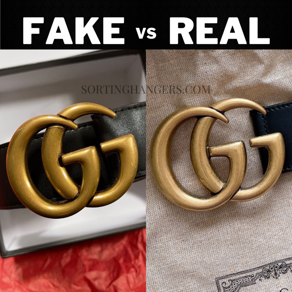 aanplakbiljet wenkbrauw Architectuur How to Spot Fake VS Real Gucci Belt - Sorting Hangers